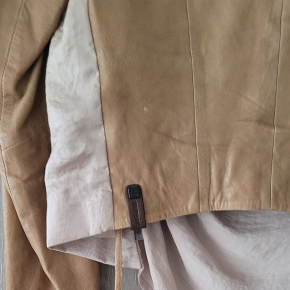 RUDSAK, one of a kind leather jacket, size M, coffe blend collors - Picture 14 of 15